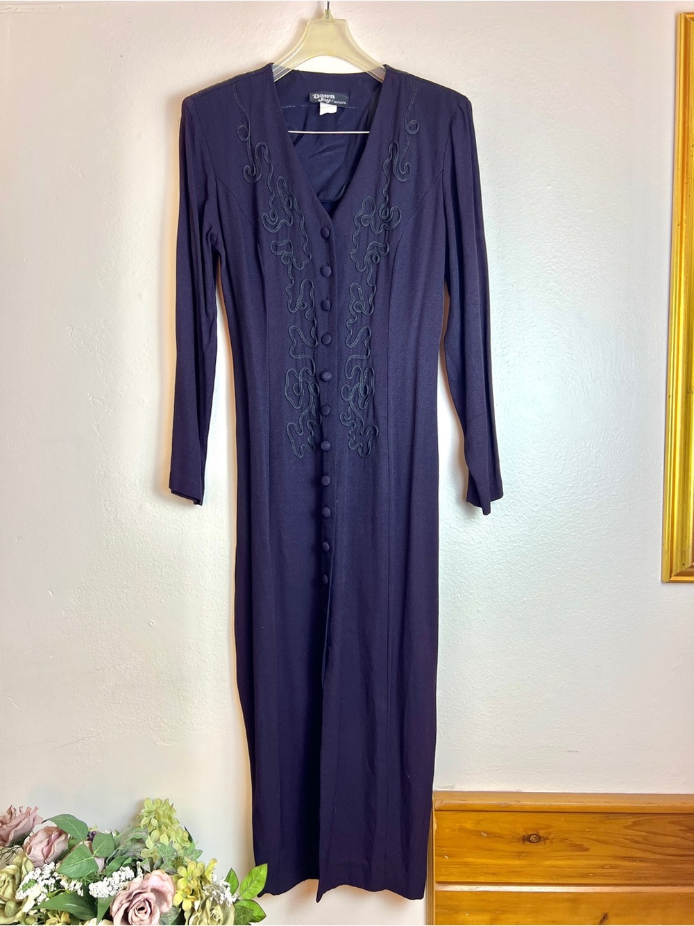 Vintage 80s/90s Dawn Joy Fashions Maxi Button Up Dress